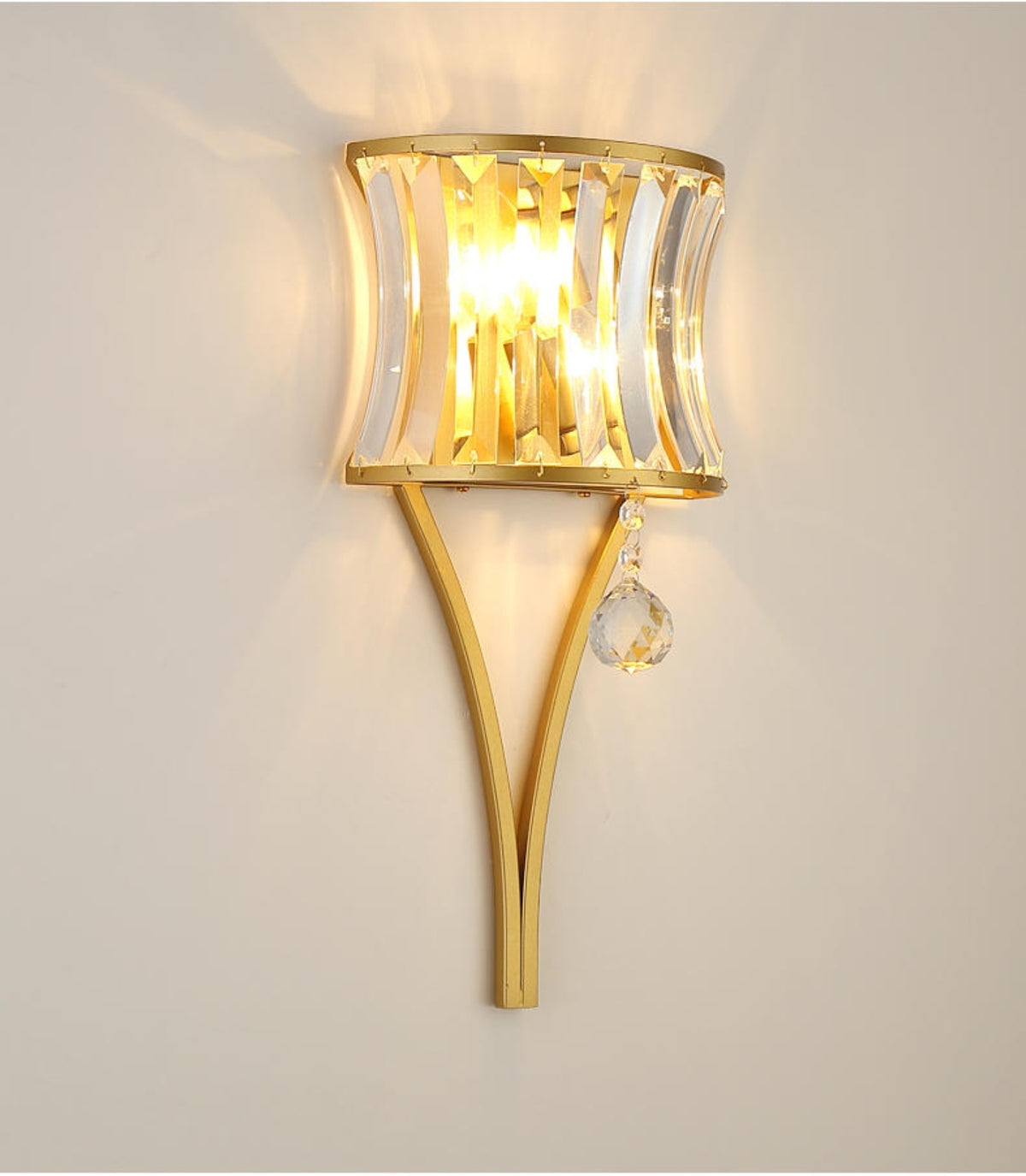 Crystal Suncatcher Feng Shui Wall Lamp Diamond- Black/Gold - Reflect Lighting