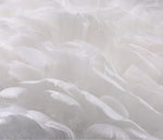 Ivory Feather Round Floor Lamp- Black/White/Chrome - Reflect Lighting