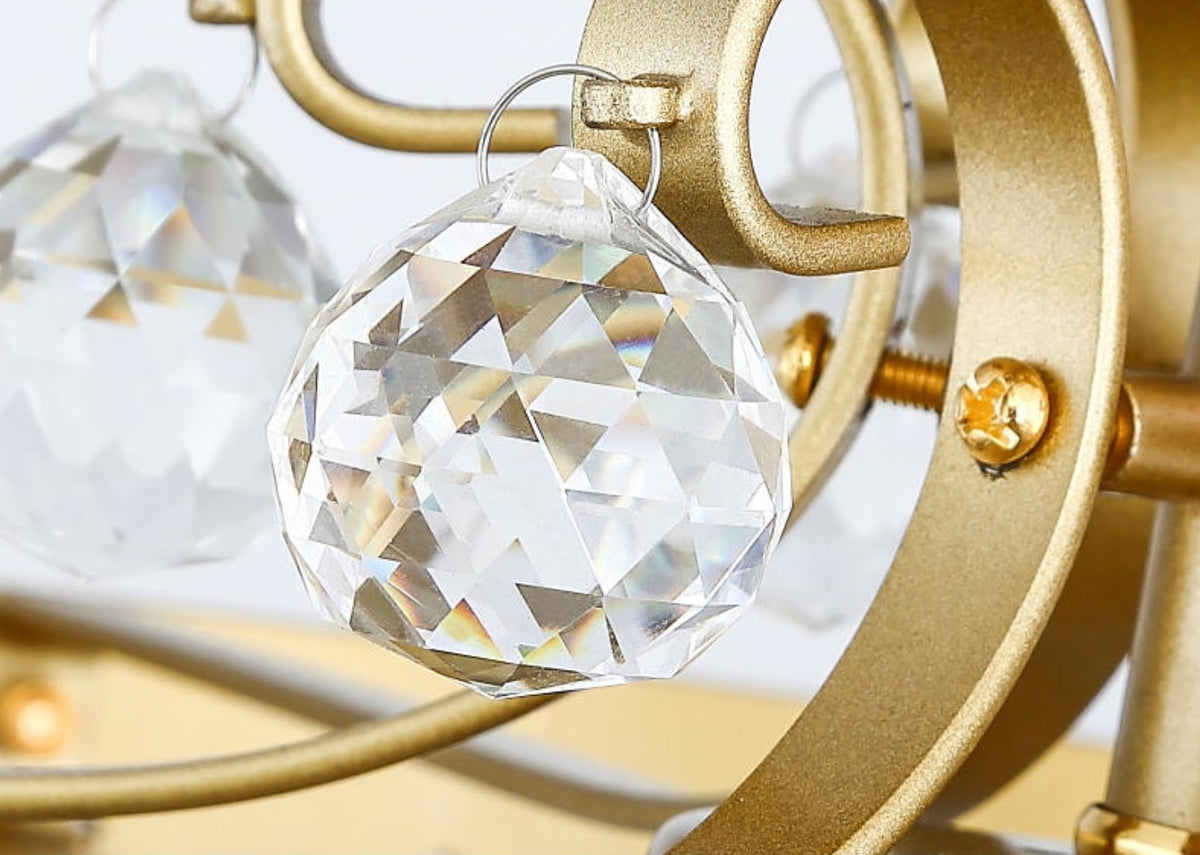 Cerium Crystal Chandelier- Gold/Black - Reflect Lighting