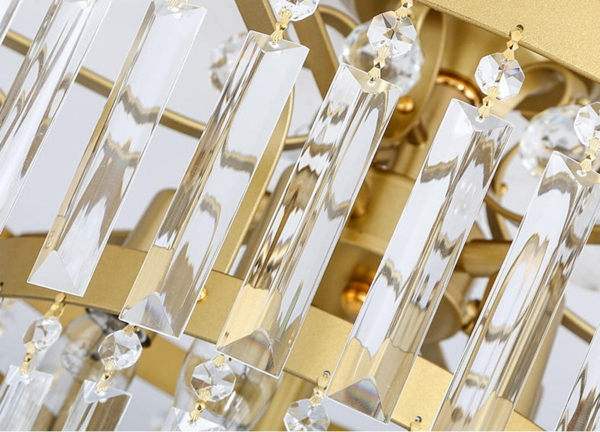 Cerium Crystal Chandelier- Gold/Black - Reflect Lighting