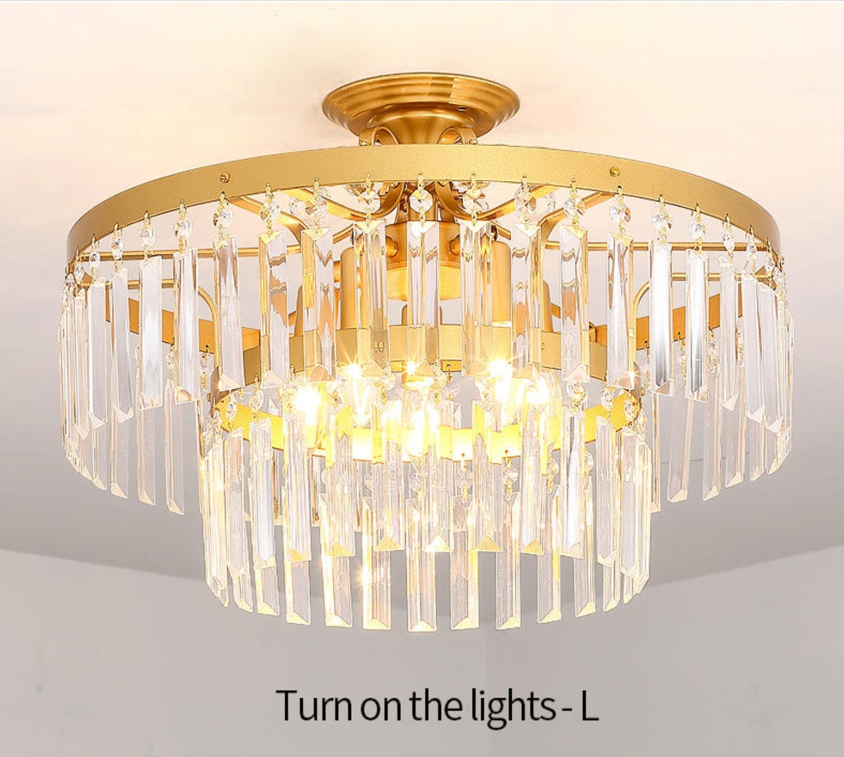 Cerium Crystal Chandelier- Gold/Black - Reflect Lighting