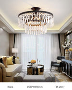 Cerium Crystal Chandelier- Gold/Black - Reflect Lighting