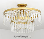 Cerium Crystal Chandelier- Gold/Black - Reflect Lighting