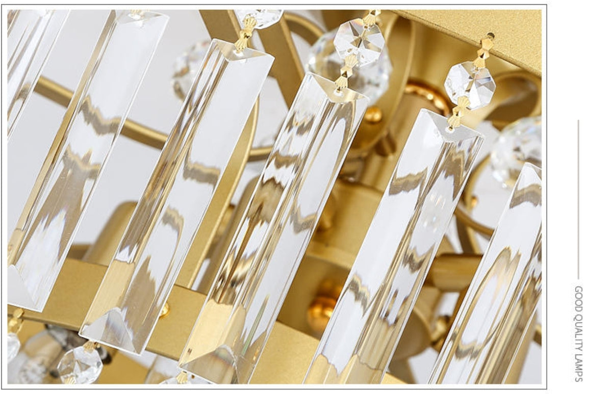 Cerium Crystal Chandelier- Gold/Black - Reflect Lighting