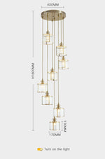 Nacomia Copper Staircase Chandelier - Reflect Lighting