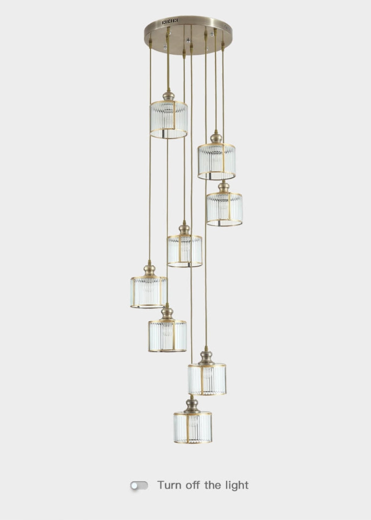 Nacomia Copper Staircase Chandelier - Reflect Lighting