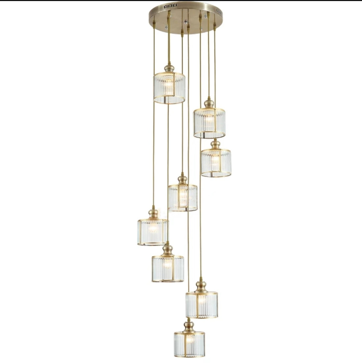 Nacomia Copper Staircase Chandelier - Reflect Lighting