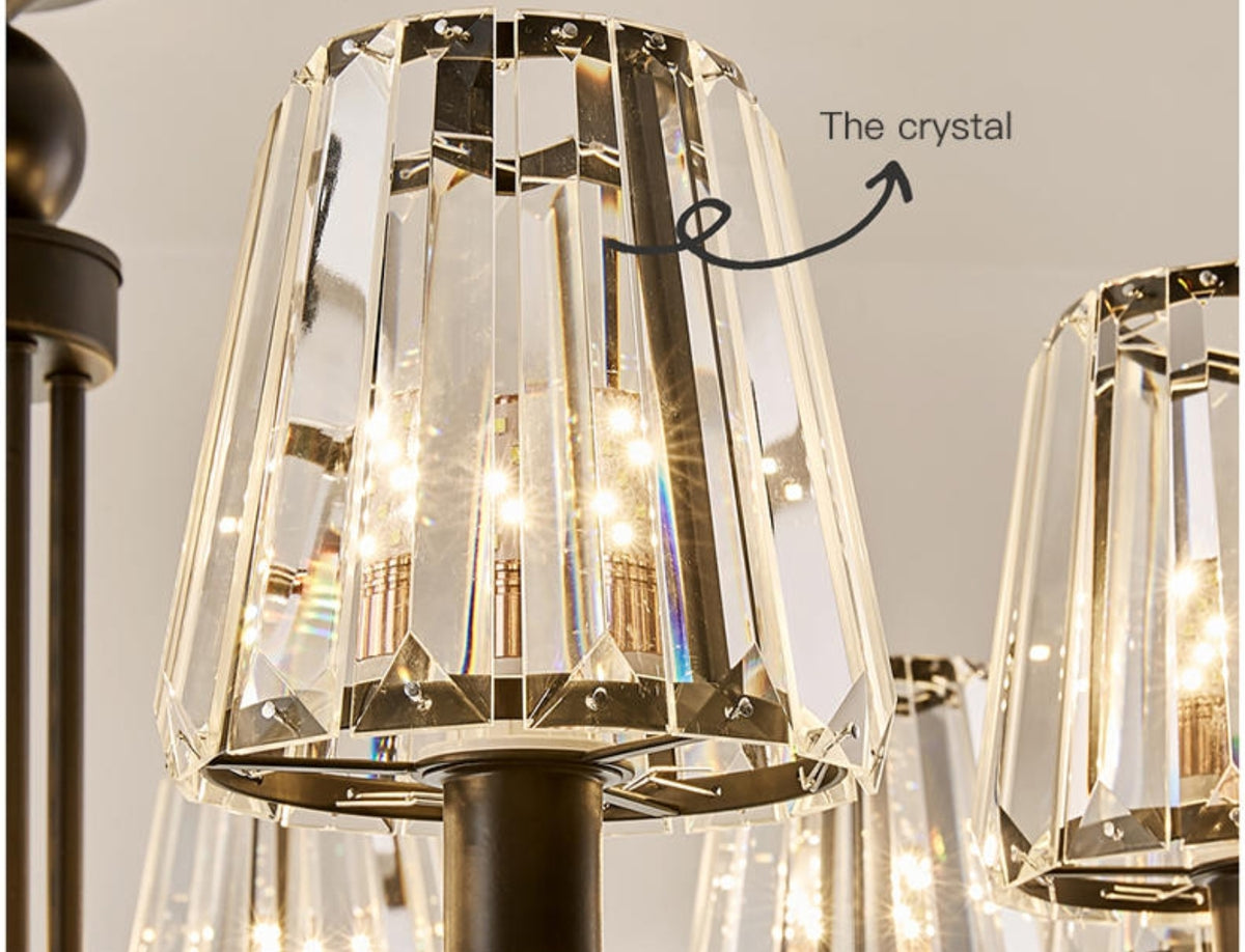 Black Zellers Crystal Shaded Chandelier - Reflect Lighting