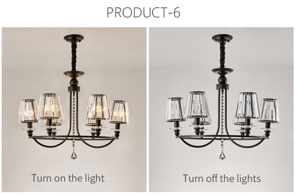 Black Zellers Crystal Shaded Chandelier - Reflect Lighting
