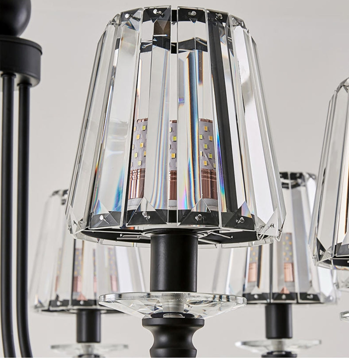 Black Zellers Crystal Shaded Chandelier - Reflect Lighting