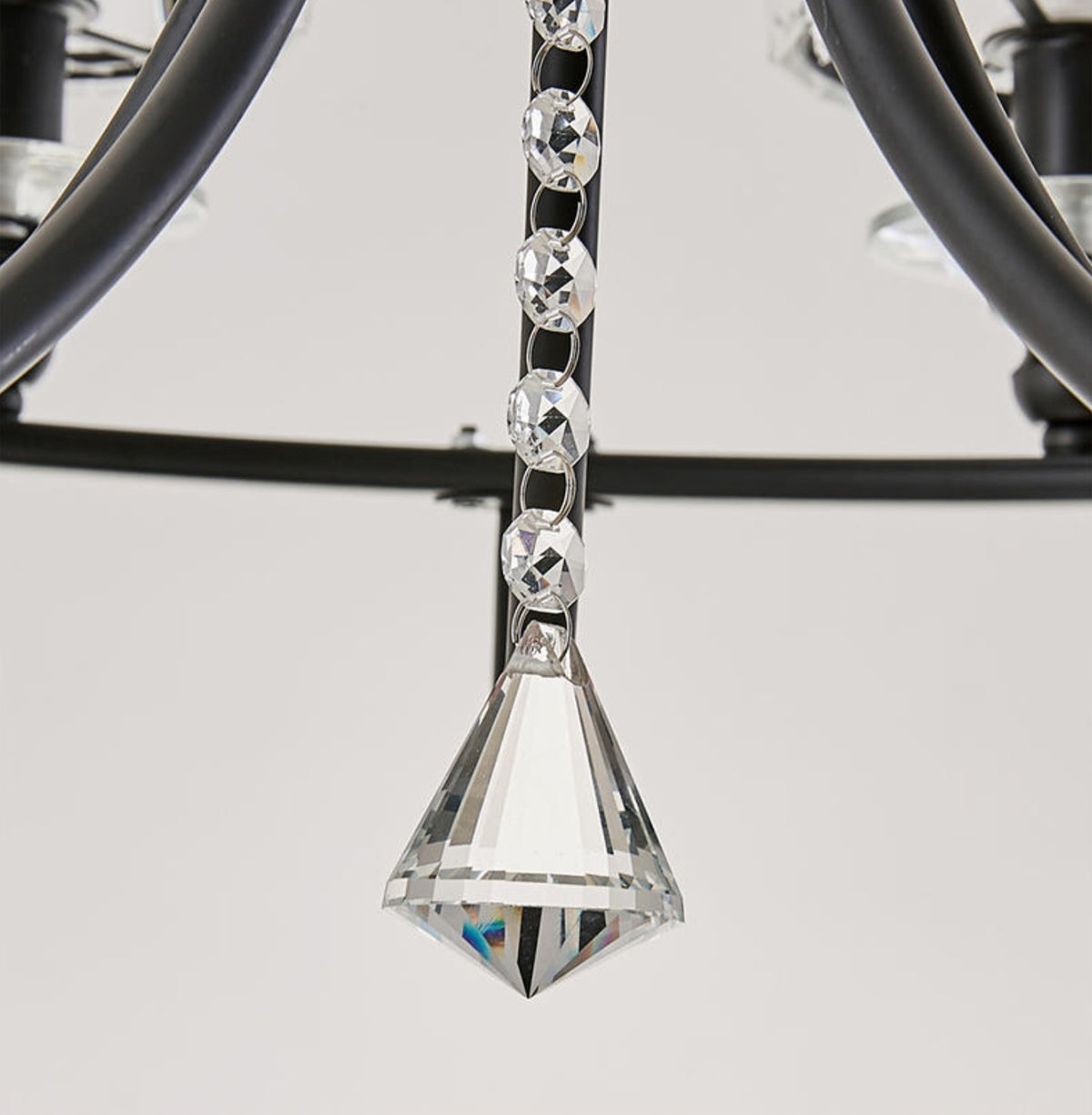 Black Zellers Crystal Shaded Chandelier - Reflect Lighting