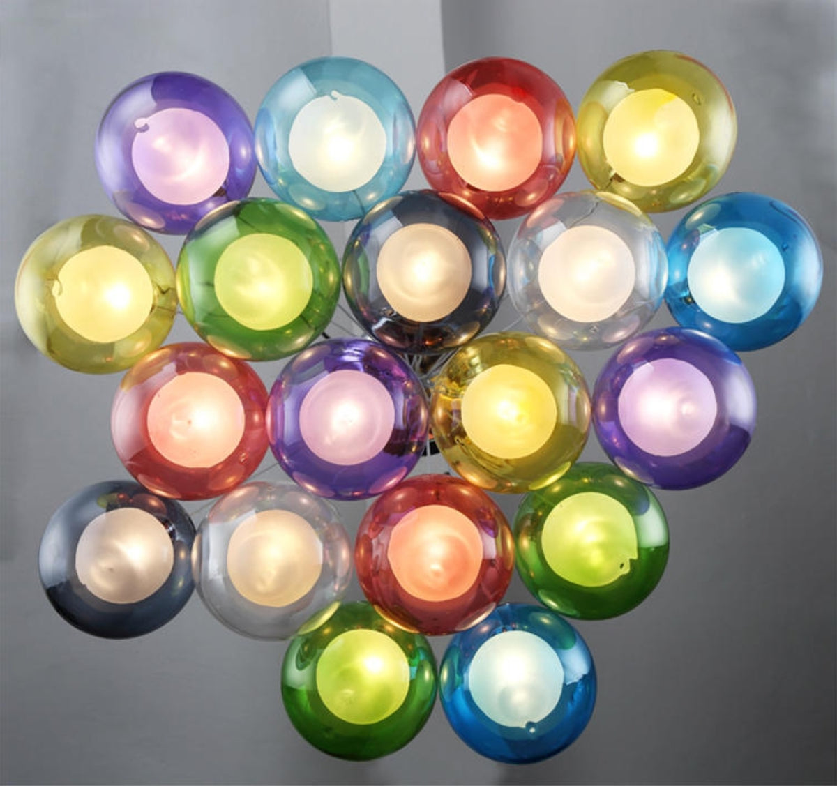 Glass Led Lights Chandelier- Multicolored/Clear - Reflect Lighting