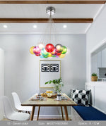 Glass Led Lights Chandelier- Multicolored/Clear - Reflect Lighting