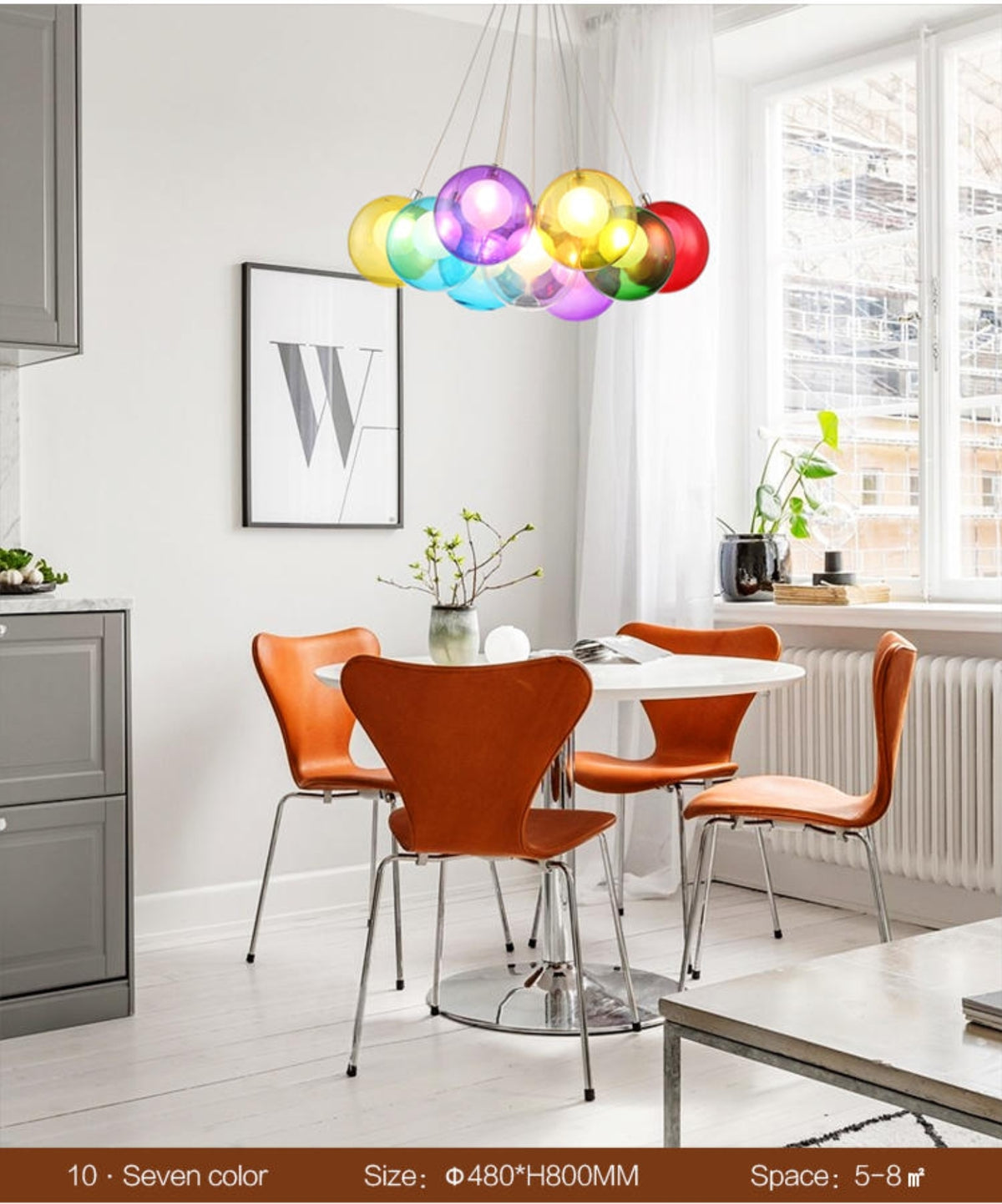 Glass Led Lights Chandelier- Multicolored/Clear - Reflect Lighting