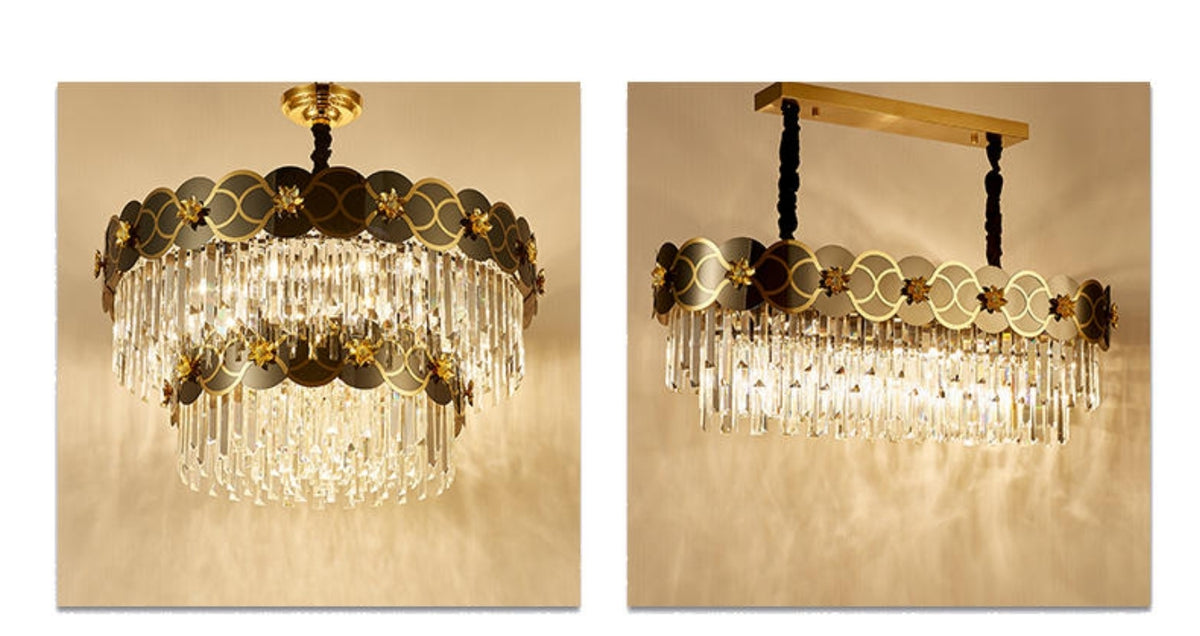 Orchard Chandelier Golden Lisianthus - Round/Rectangle - Reflect Lighting