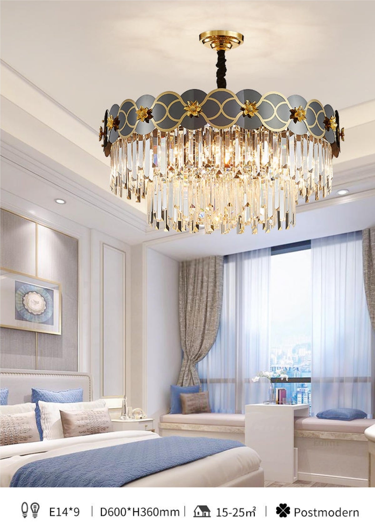 Orchard Chandelier Golden Lisianthus - Round/Rectangle - Reflect Lighting