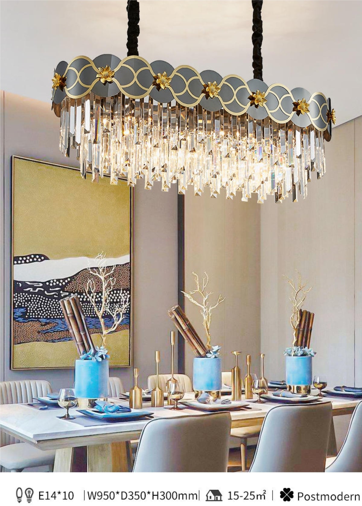 Orchard Chandelier Golden Lisianthus - Round/Rectangle - Reflect Lighting