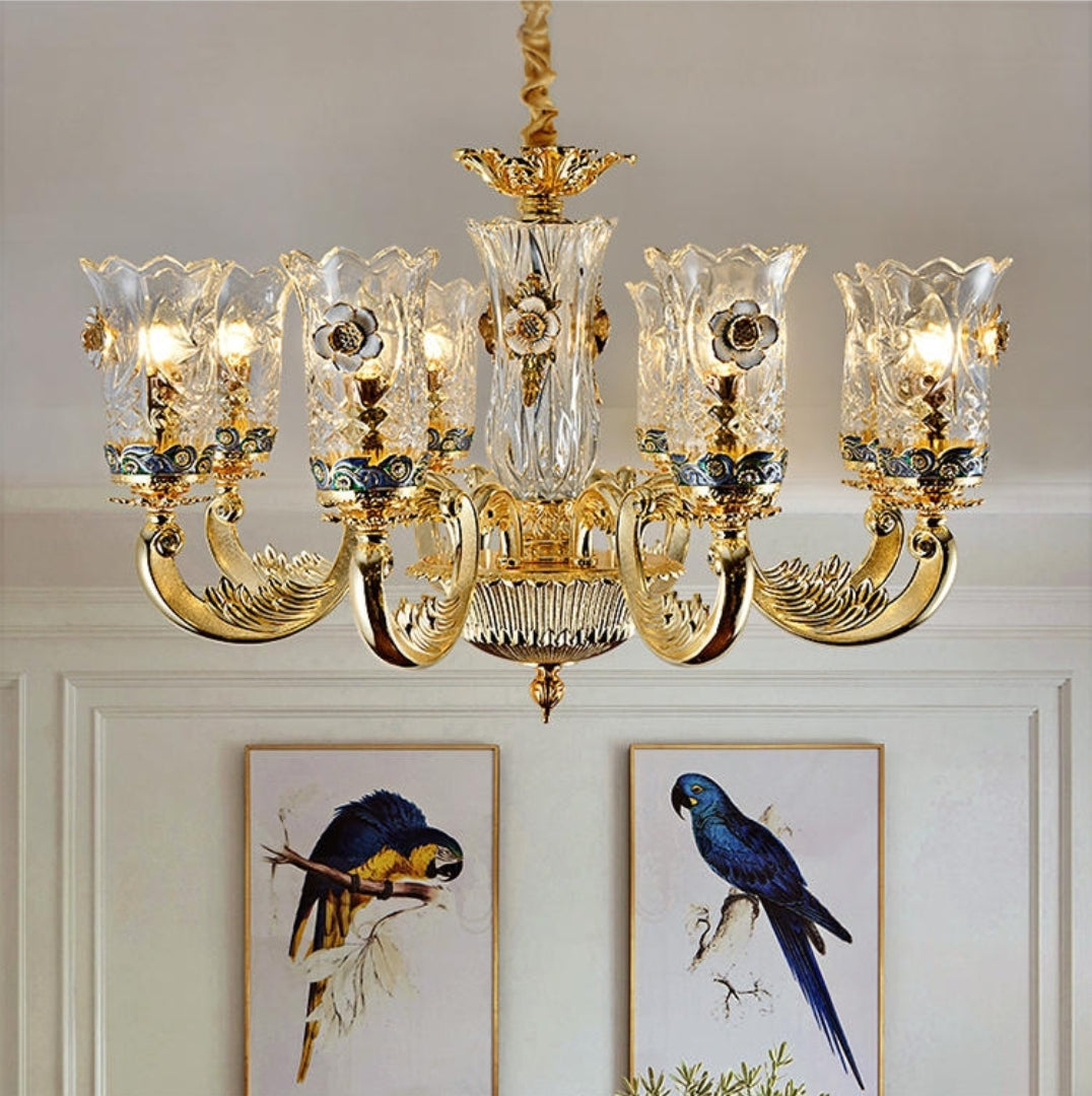 Drewett Gold Premium Chandelier - Reflect Lighting