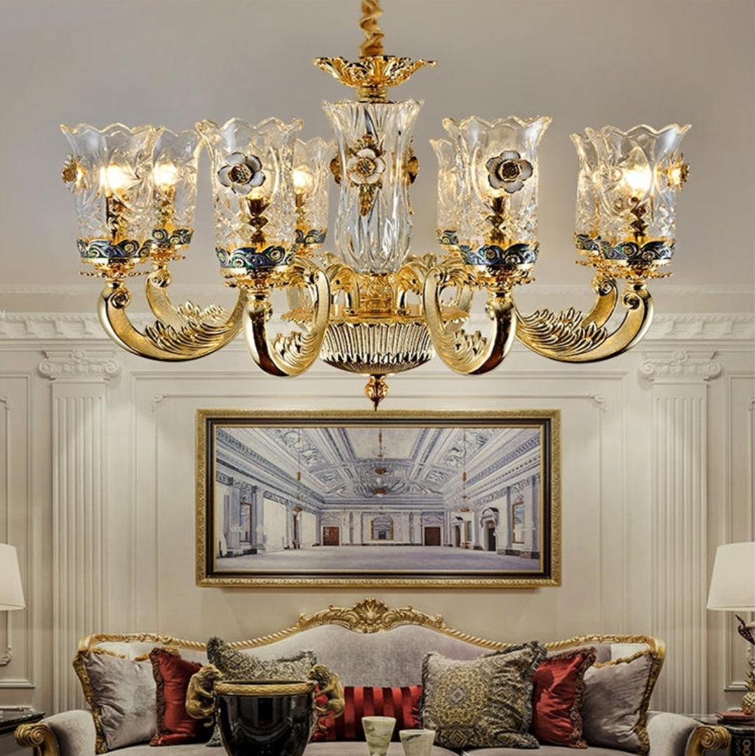 Drewett Gold Premium Chandelier - Reflect Lighting