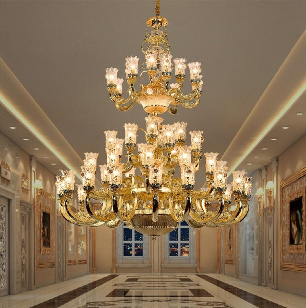 Drewett Gold Premium Chandelier - Reflect Lighting