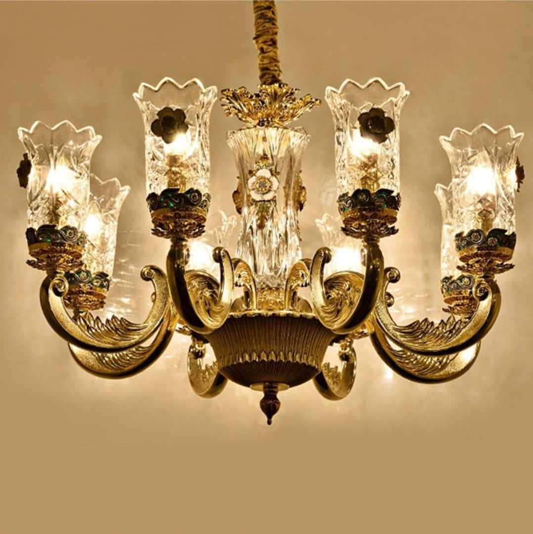 Drewett Gold Premium Chandelier - Reflect Lighting