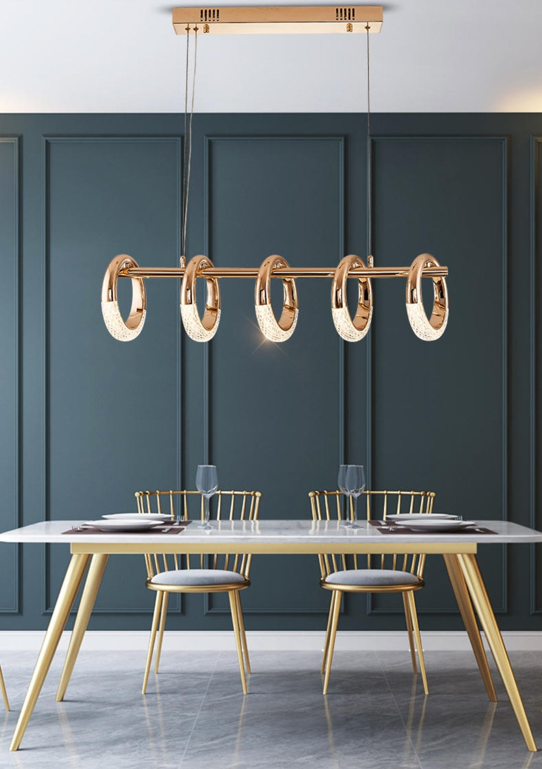 Swinson Rose Gold Led Ring Chandelier - Reflect Lighting