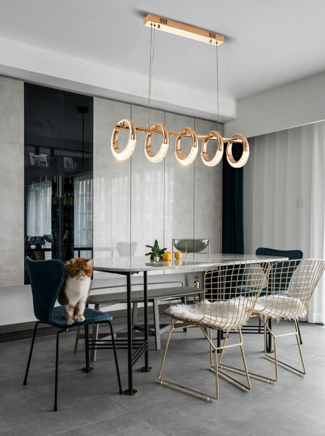 Swinson Rose Gold Led Ring Chandelier - Reflect Lighting
