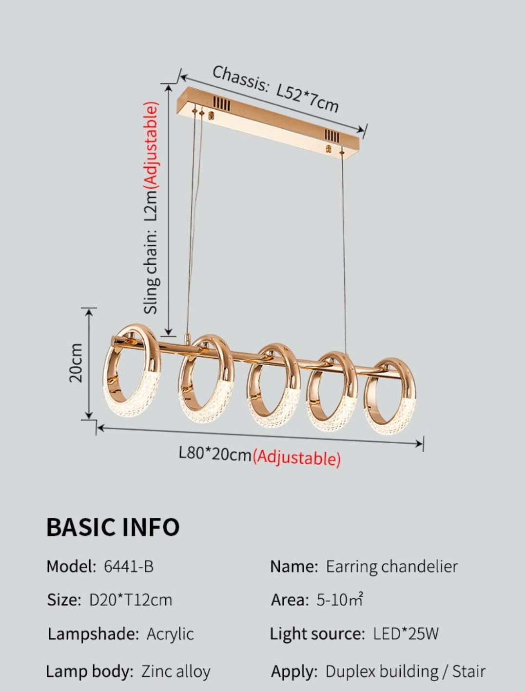 Swinson Rose Gold Led Ring Chandelier - Reflect Lighting