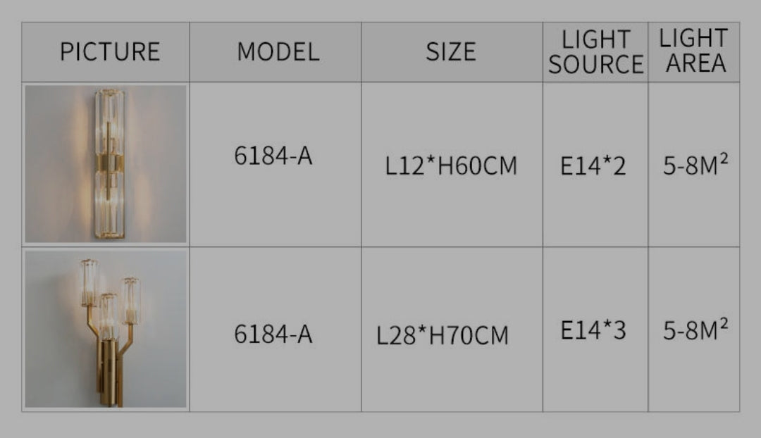 Bambini Gold Crystal Wall Light - 2 Shapes - Reflect Lighting