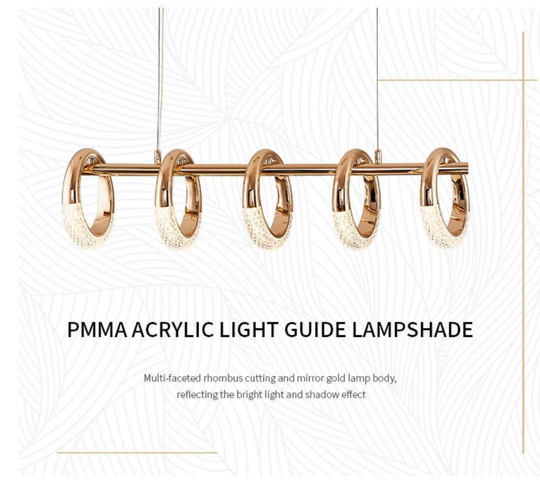 Swinson Rose Gold Led Ring Chandelier - Reflect Lighting