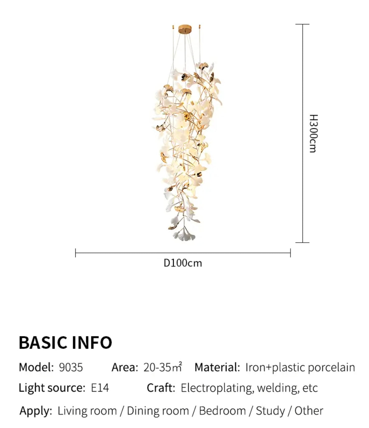 Ammanda Ambyr Ceramic Chandelier- 5 Shapes