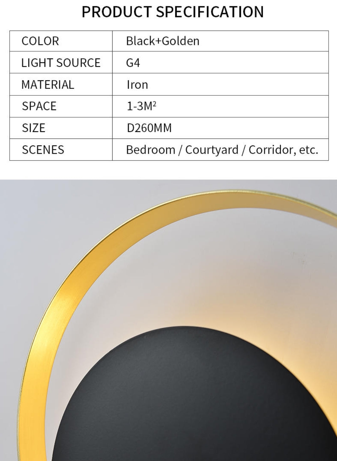 Gold & Black Audubon Wallchiere - Reflect Lighting