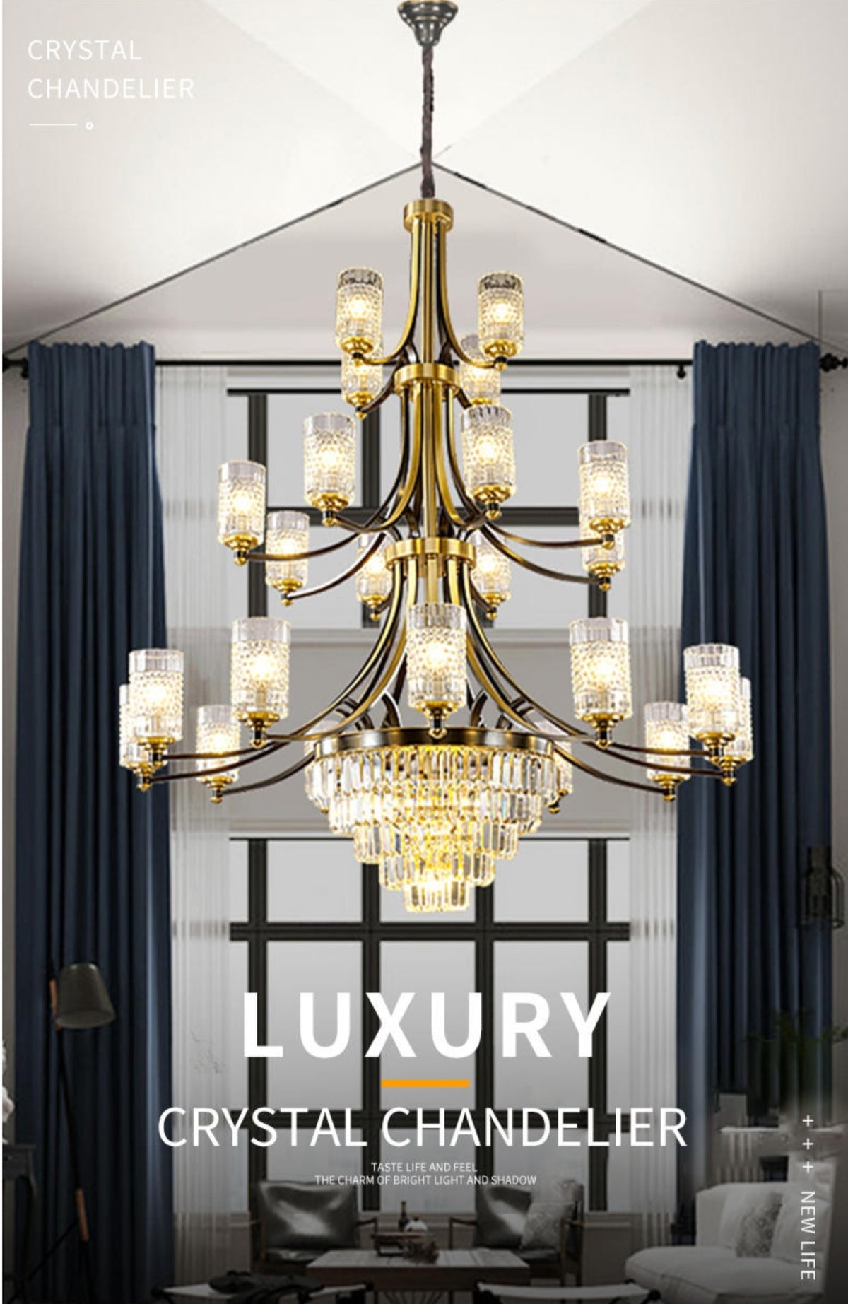 Hadleigh Dirksen Copper Gold Chandelier - Reflect Lighting