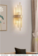 Marsily Copper Gold/Black Crystal Wall Lamp - Reflect Lighting