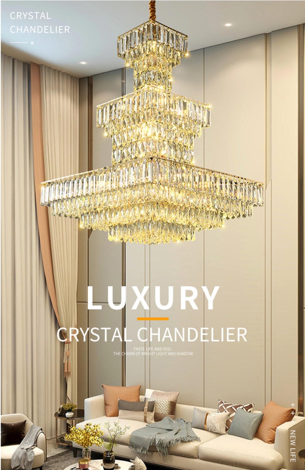 Aurora Mireia Gold Chandelier - Reflect Lighting
