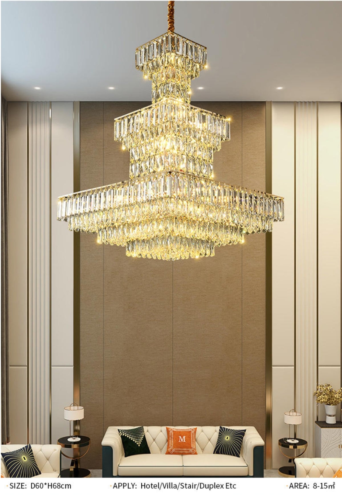 Aurora Mireia Gold Chandelier - Reflect Lighting