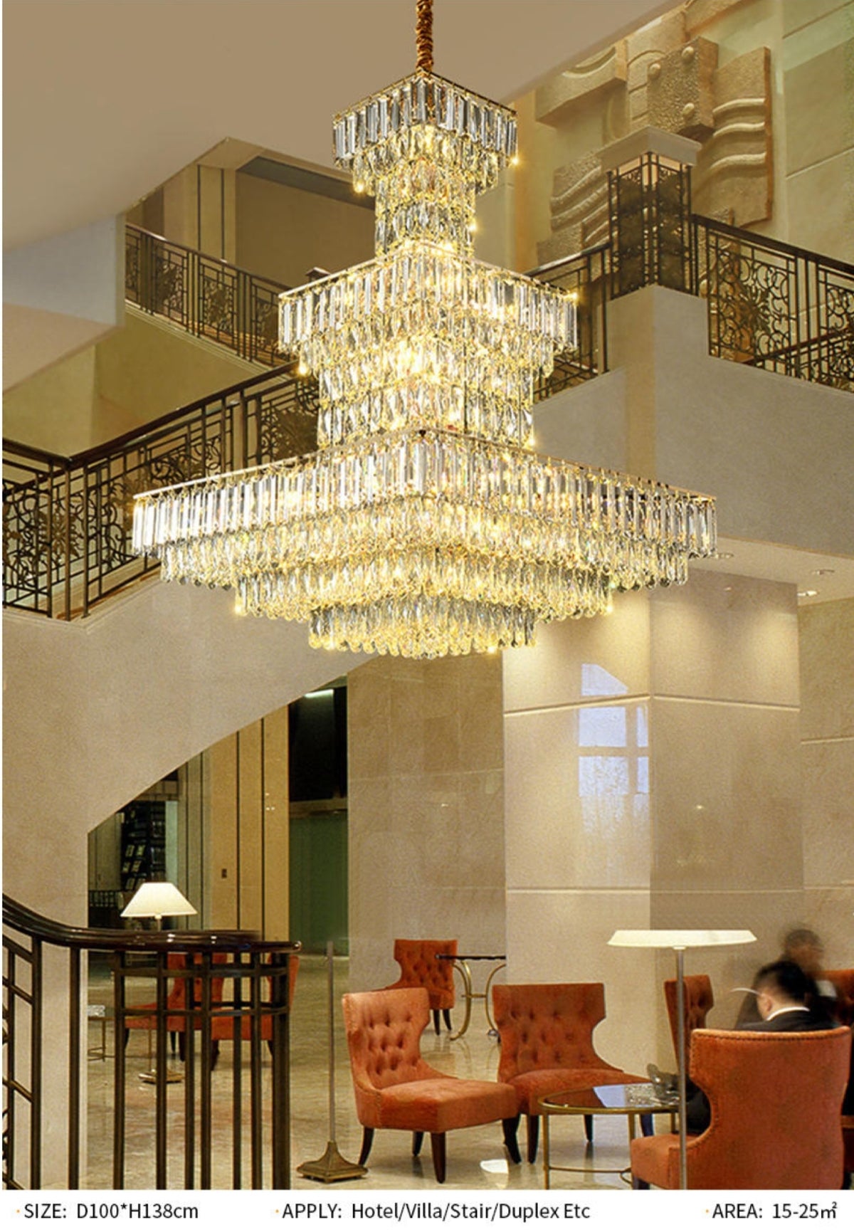 Aurora Mireia Gold Chandelier - Reflect Lighting