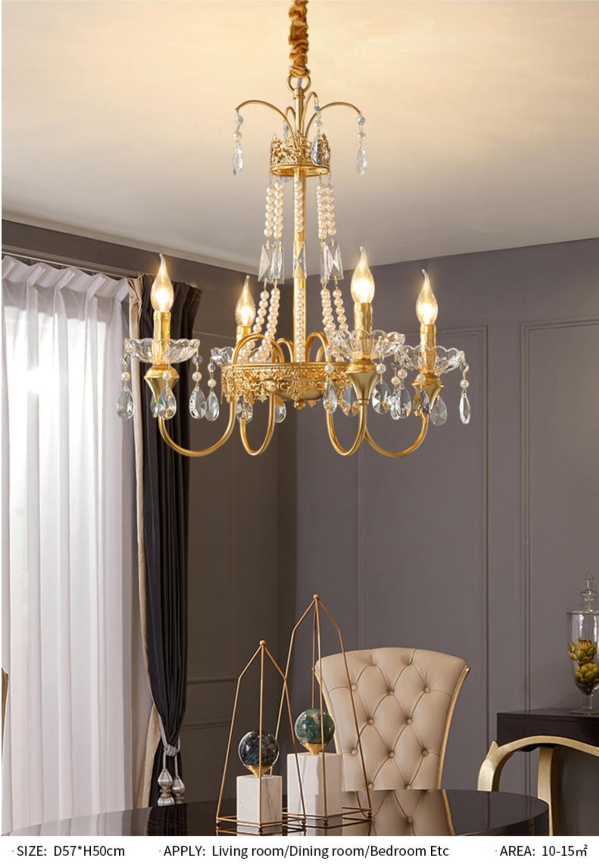 Aafko Eolia Gold Pearl Chandelier - Reflect Lighting