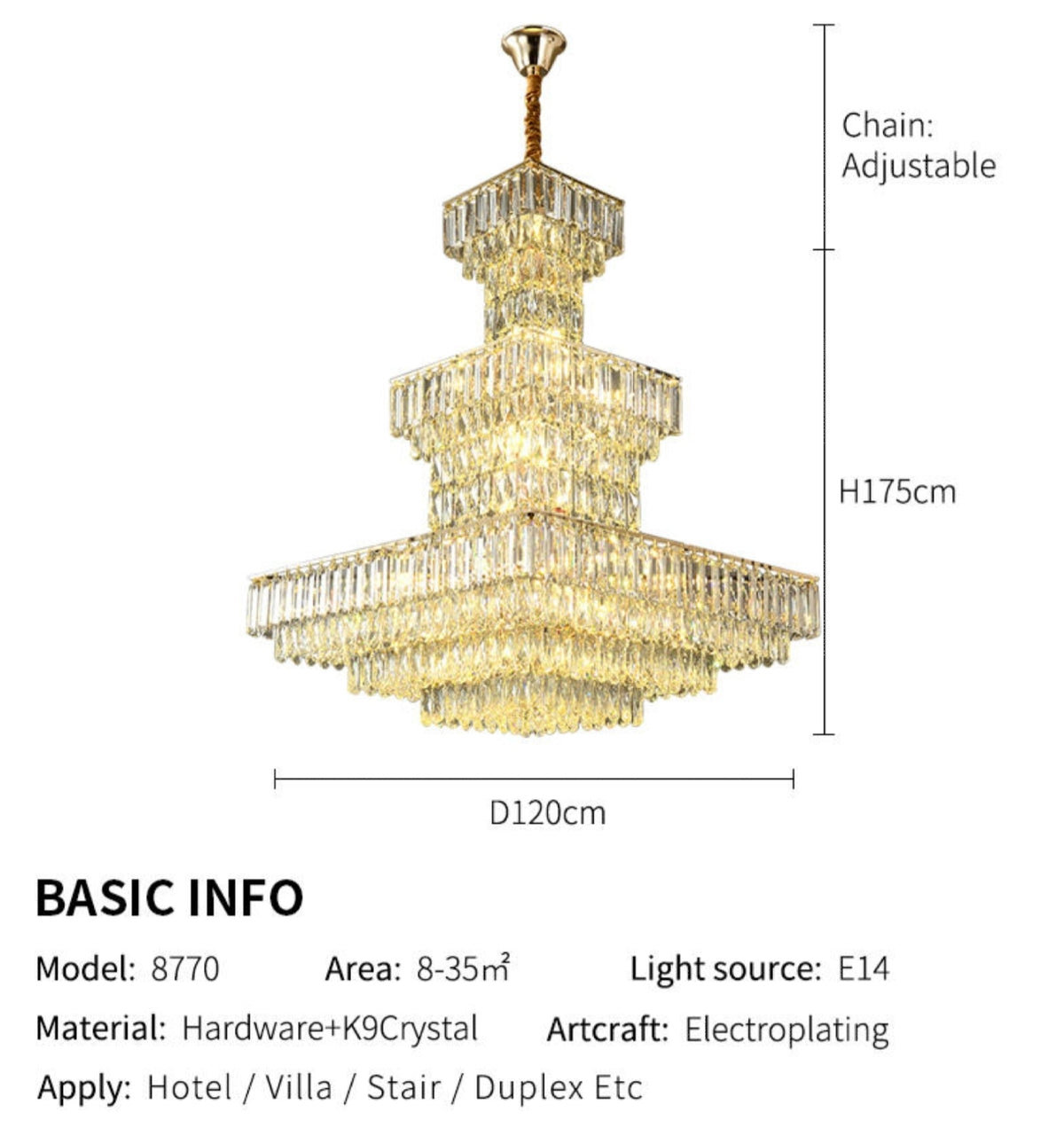 Aurora Mireia Gold Chandelier - Reflect Lighting