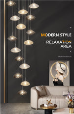 Chasse Lowther Staircase Chandelier- Smokey Grey, Cognac & Transparent - Reflect Lighting