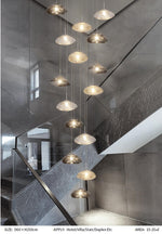 Chasse Lowther Staircase Chandelier- Smokey Grey, Cognac & Transparent - Reflect Lighting