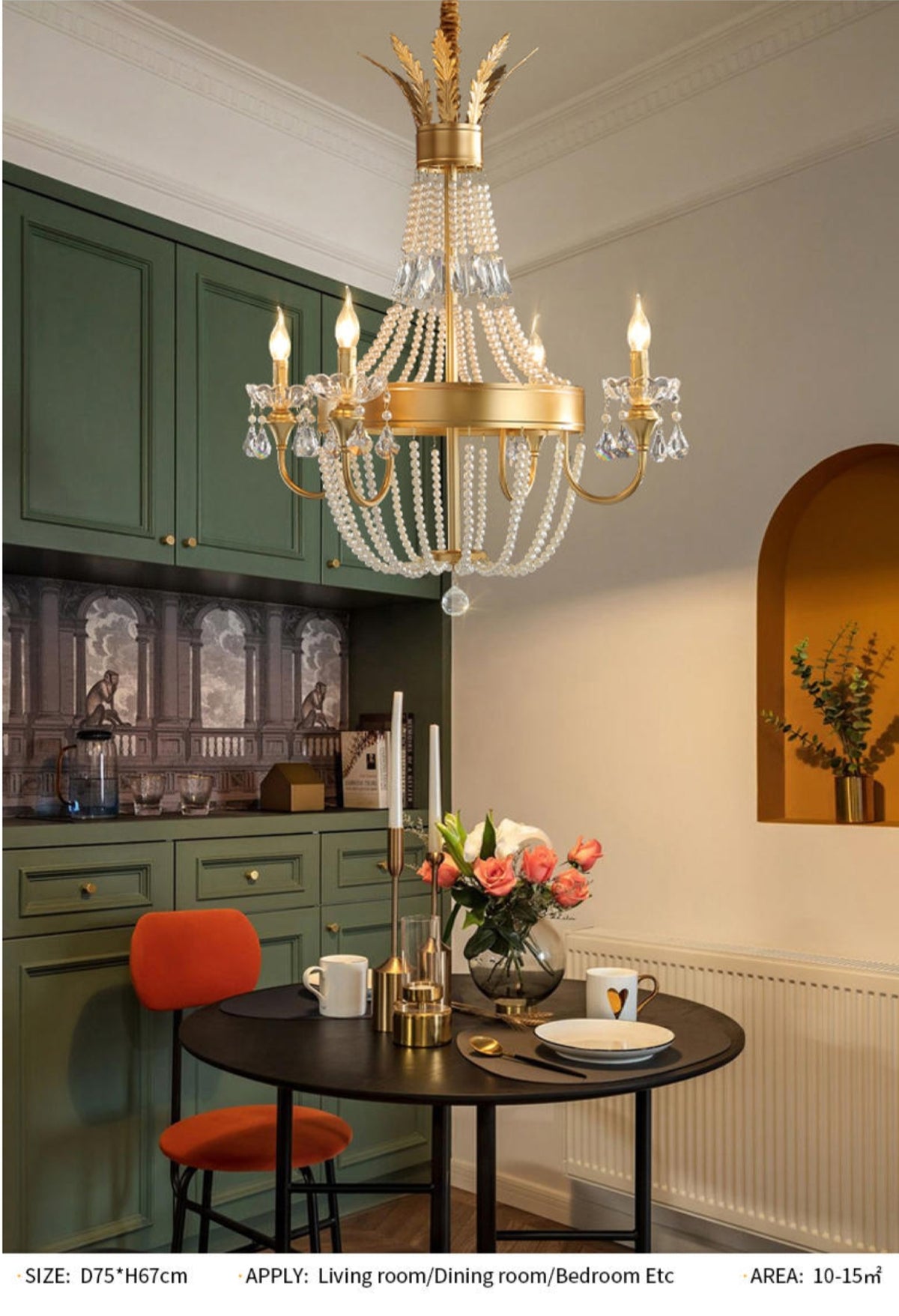 Kulo Pearl Gold Chandelier - Reflect Lighting