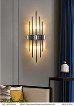 Marsily Copper Gold/Black Crystal Wall Lamp - Reflect Lighting