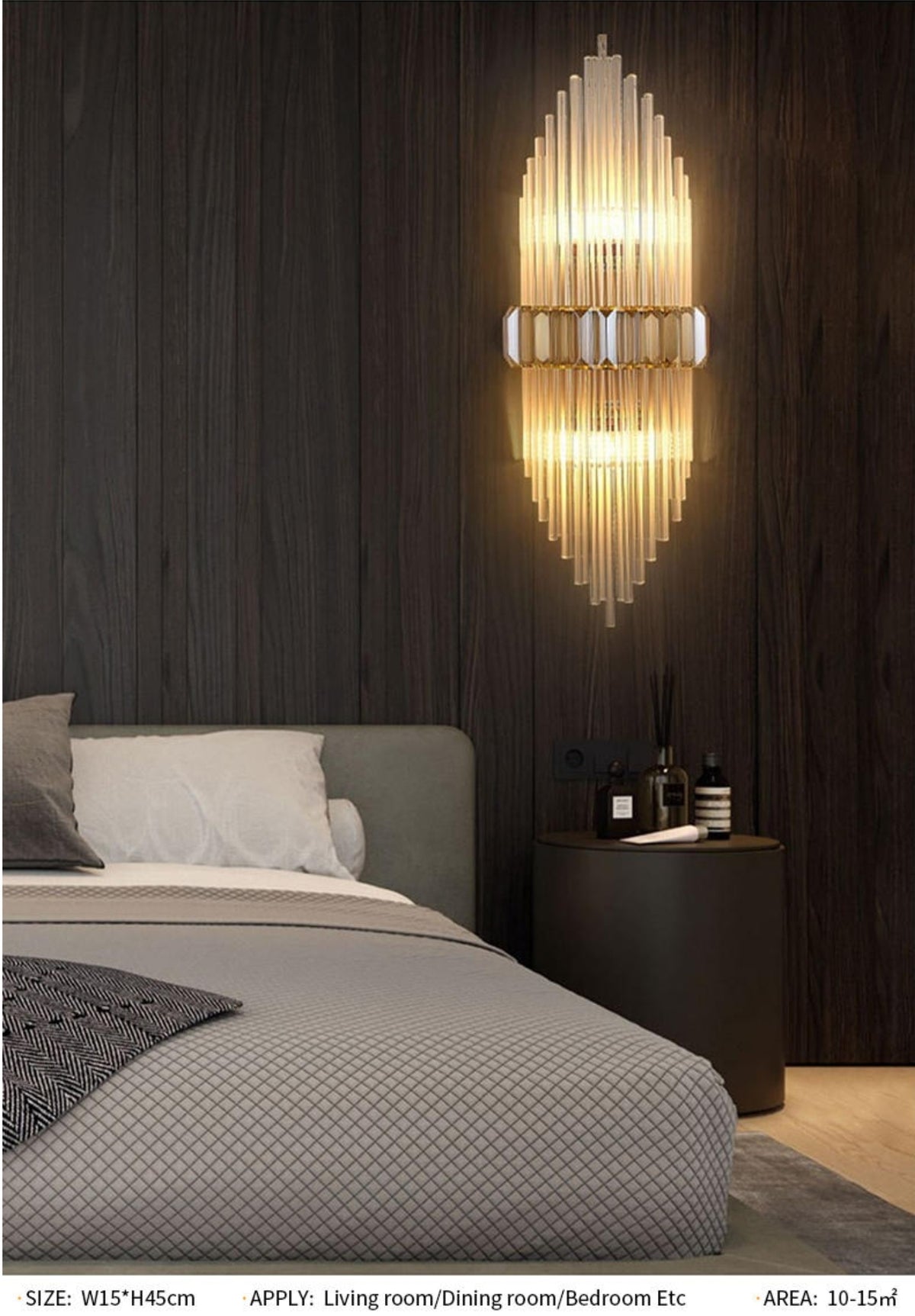 Marsily Copper Gold/Black Crystal Wall Lamp - Reflect Lighting