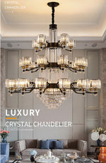 Boerner Boydston Gold/Black Crystal Chandelier - Reflect Lighting