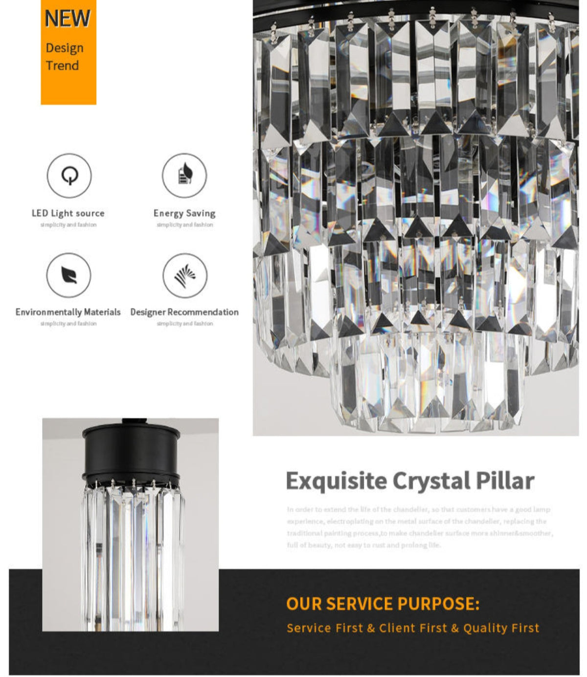 Boerner Boydston Gold/Black Crystal Chandelier - Reflect Lighting