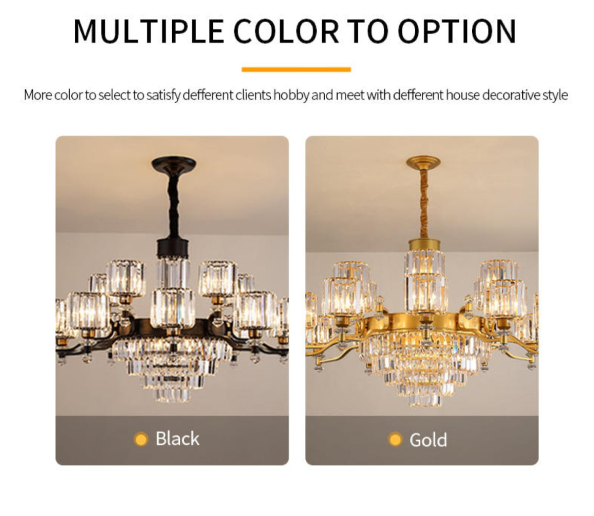 Boerner Boydston Gold/Black Crystal Chandelier - Reflect Lighting