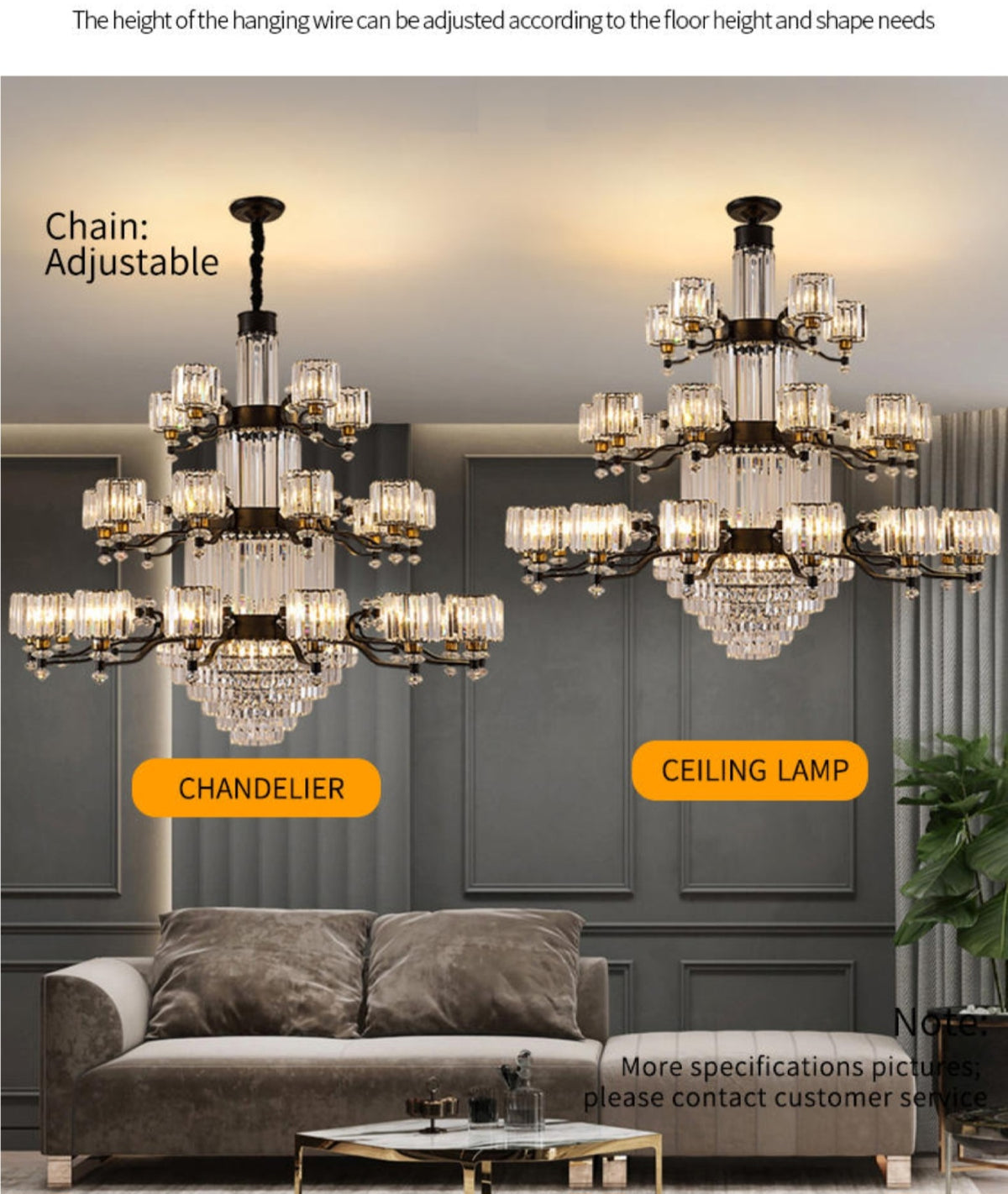 Boerner Boydston Gold/Black Crystal Chandelier - Reflect Lighting