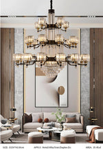 Boerner Boydston Gold/Black Crystal Chandelier - Reflect Lighting