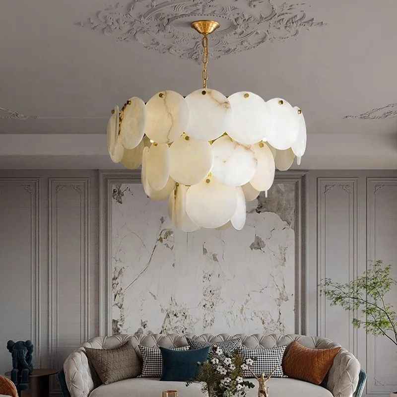 Vredenburgh Marble Gold Chandelier